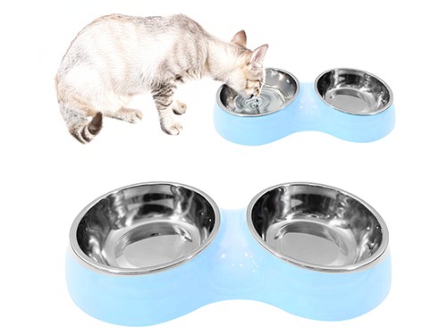 Comedero Doble Bowl Bebedero Perros Gatos Alimento Agua Comida Mascota