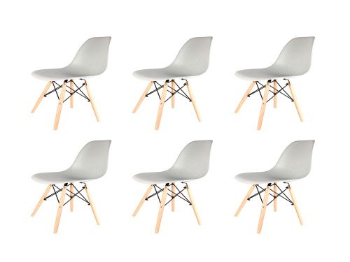 Sillas Eames x6 Gris Claro