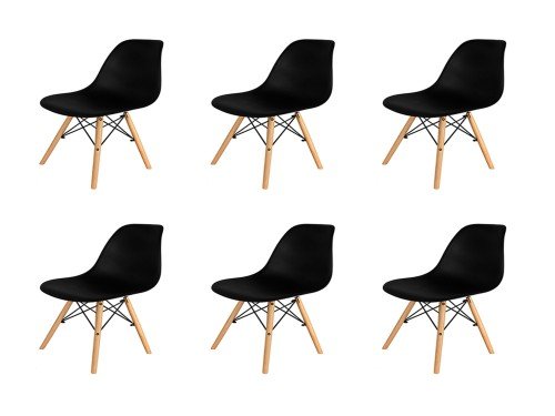 Sillas Eames Negras x6