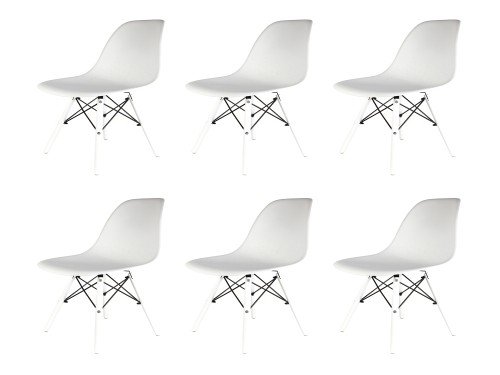 Silla Eames Monochrome Blanca x6