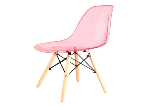 Silla Eames Transparente Rosa x6