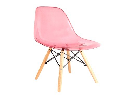 Silla Eames Transparente Rosa x6