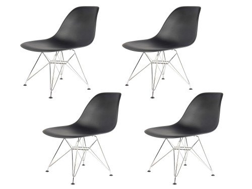 Sillas Eames Eiffel Negras x4