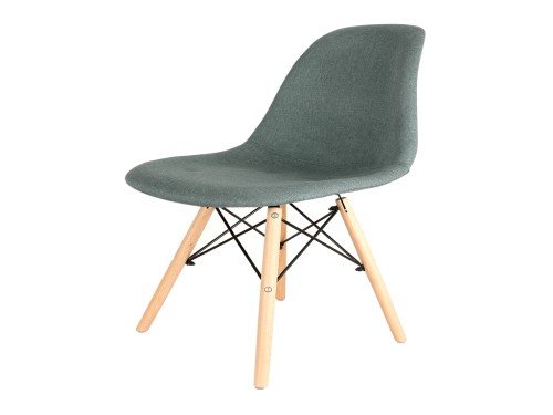 Silla Eames Tapizada Verde Petróleo x4