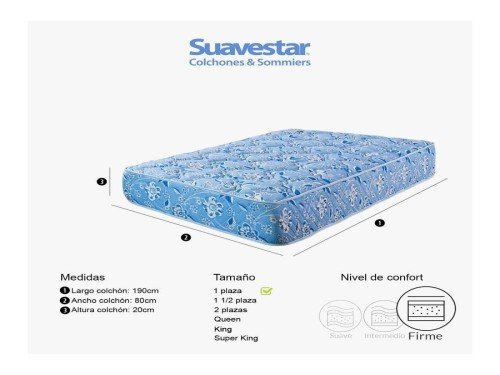 COLCHON SUEÑO PLUS 080X190X020 SUAVESTAR