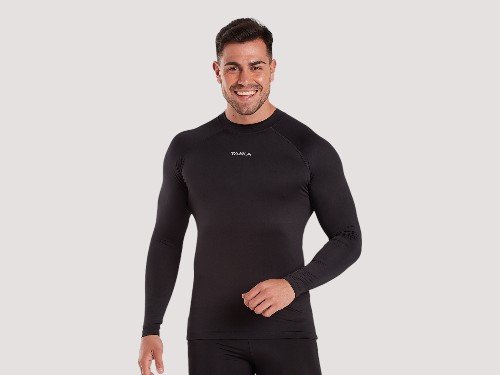 Remera Filtro UV Negra Hombre Manga Larga