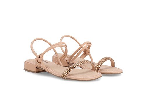 Sandalias Brillos Bajitas Heben Elegantes Fajas Mujer Moda