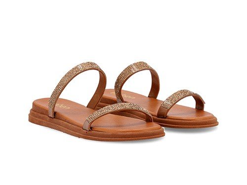 Sandalias Chatitas Heben Brillos Fajas Mujer Moda Elegantes