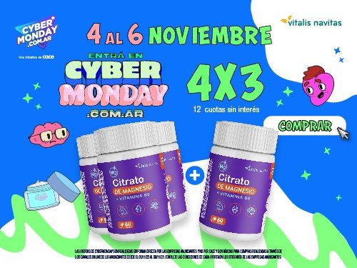 Citrato de Magnesio + Vitamina B6 4x3