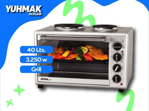 Horno Electrico Atma Plateado C/Grill 40L C/Anafes 3250W