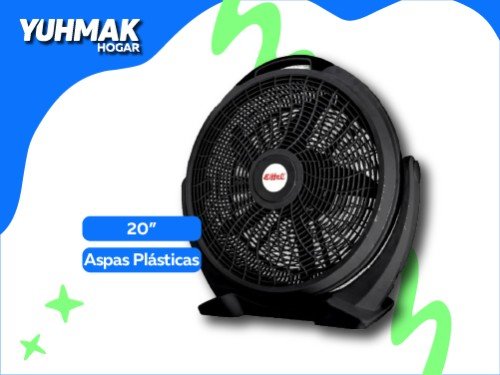 Turbo Ventilador Eiffel 20 Negro 5 Aspas Plasticas 130W E-530