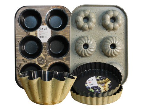 Set X4 Moldes Budinera Savarín Molde De Galletitas Muffinera