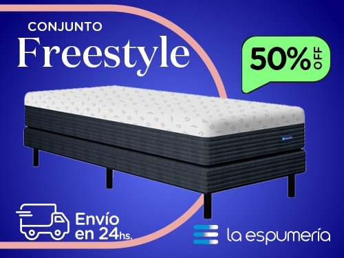 Sommier y Colchón Freestyle Box 1 Plaza (80x190 cm) de Espuma