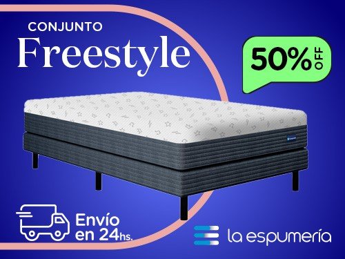 Sommier y Colchón Freestyle Box 2 Plazas (140x190 cm) de Espuma