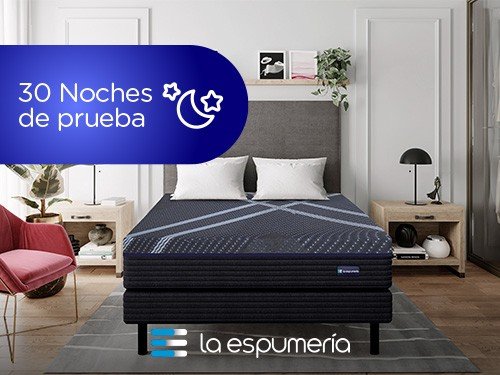 Sommier y Colchón Tango Black 2 Plazas (140x190 cm) de Espuma