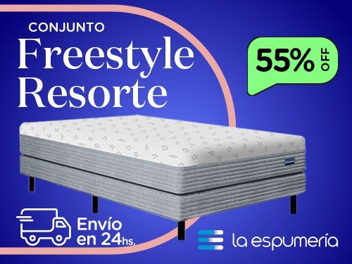 Sommier y Colchón Freestyle 2 Plazas (140x190 cm) de Resortes