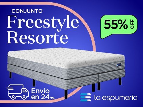 Sommier y Colchón Freestyle King (180x200 cm) de Resortes