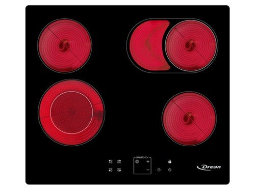 Anafe Eléctrico Vitrocerámico 58cm 4 Zonas Touch 9 Niveles Drean