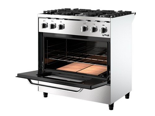 Cocina Multigas Acero Inox. 5 Hornallas 82cm Morelli