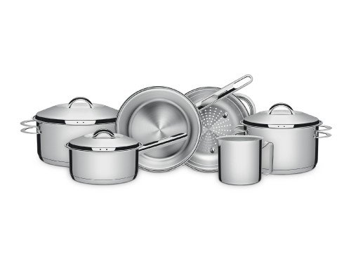 Batería cocina acero inox fondo triple 6 pzas Tramontina