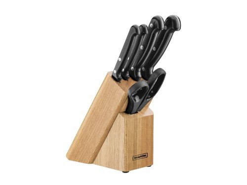 Juego cuchillos acero inox mangos negro 6 pzas Tramontina