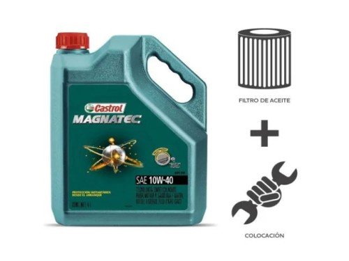 CAMBIO ACEITE y FILTRO DE ACEITE con CASTROL 10W40 + MANO DE OBRA