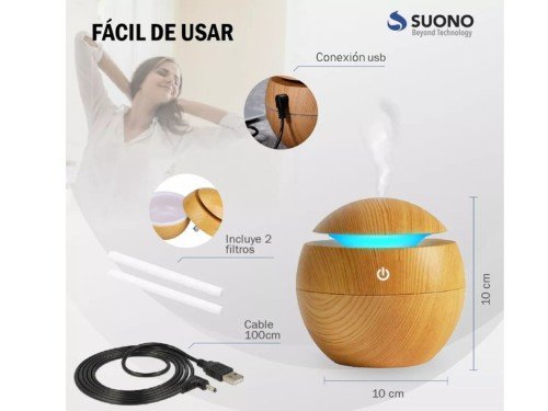 Humidificador Esfera Difusor Aromático Esfera 200ml Luz Led Filtro