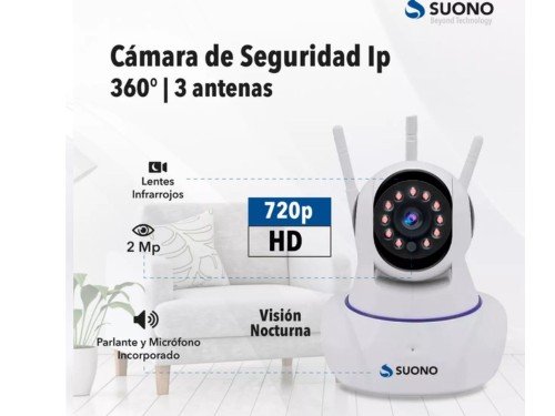 Camara IP Seguridad Suono Vigilancia Infrarrojo Alertas Triple Antena