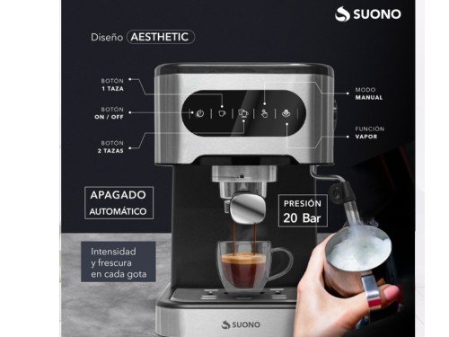 Cafetera Expresso Digital Suono Automática 1.5 L Acero Inoxidable