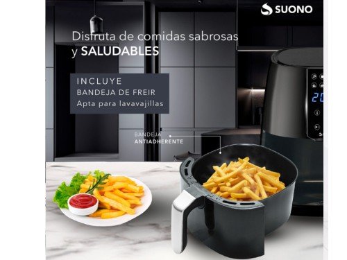 Freidora De Aire Suono Led Digital Air Fryer 3.8l 1450w Antihaderente