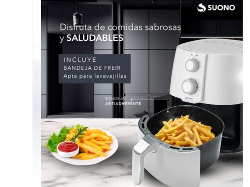 Freidora De Aire Sin Aceite Suono Air Fryer Mecánico 3.8 L 1450W