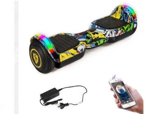 Patineta Scooter Eléctrica Luz Led Parlante Hoverboard Suono Snve-1000