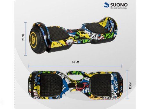 Patineta Scooter Eléctrica Luz Led Parlante Hoverboard Suono Snve-1000