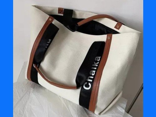 Cartera De Mujer Importada Bolso Tote Lona Funcional Moderno