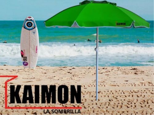 Sombrilla Playa 2,4m Kaimon Reforzada con Deflector de Viento Carpa