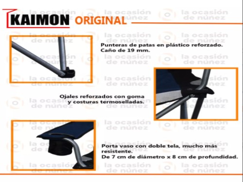 Sillon Director Plegable Kaimon hasta 130kg Playa Reposera Camping