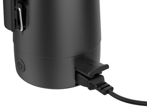 Termo Eléctrico 1Lts Negro Inox. Bombilla Tapa Mate Térmica Peabody