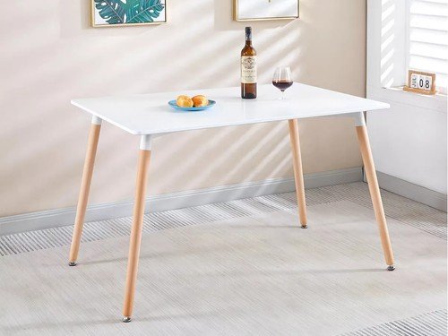 Mesa Eames 120x80cm Tapa blanca Patas circulares