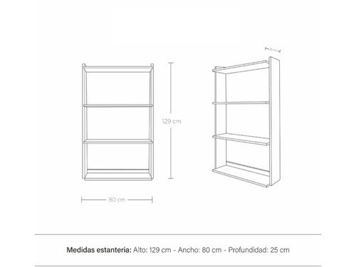 Estanteria Vier Madera Petiribi 129x80cm