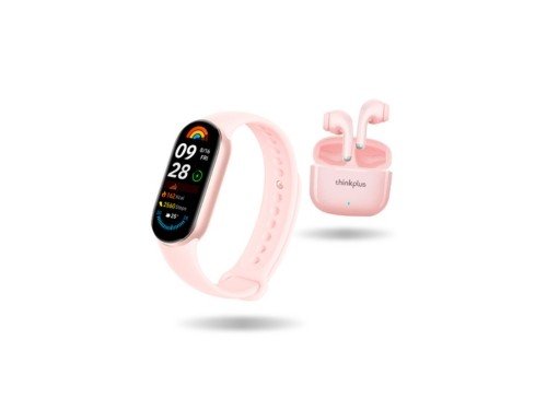 Smartwatch Xiaomi Mi Band 9 Mystic Rose + Lenovo Lp40 Pro Rosa