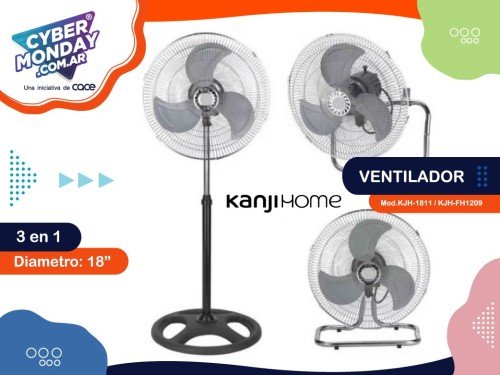 Ventilador 3 en 1 Mod. KJH-1811 / KJH-FH1209, Diámetro: 18", Kanji