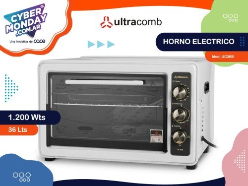 Horno eléctrico Mod. UC36B, Cap. 36 Lts, Pot. 1200 Wts, Ultracomb