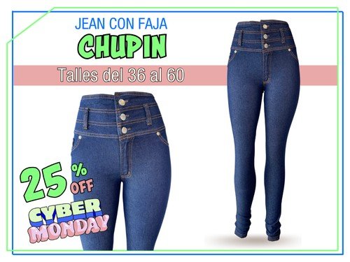 JEAN CON FAJA REDUCTORA TIRO BIEN ALTO CHUPIN