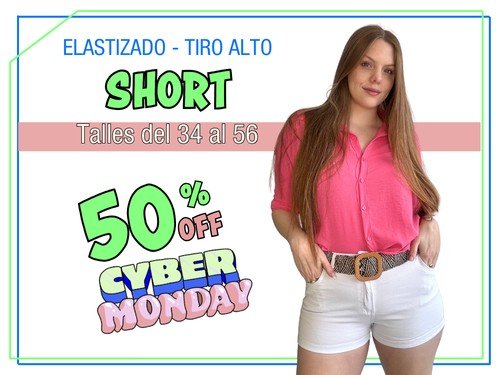 SHORT TIRO ALTO ELASTIZADO HASTA TALLE 56