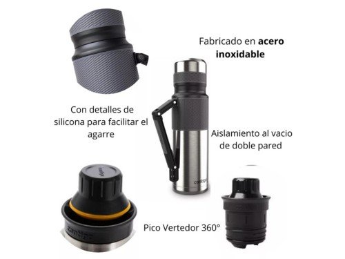 Termo Contigo 1.2litros Frio/Calor Acero Inoxidable Pico Matero