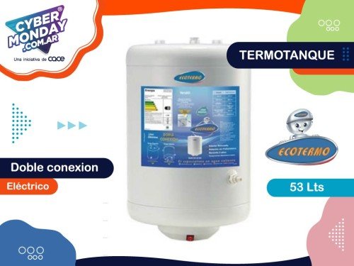 Termotanque  Capacidad: 53 Lts, Eléctrico, Doble conexión, Ecotermo