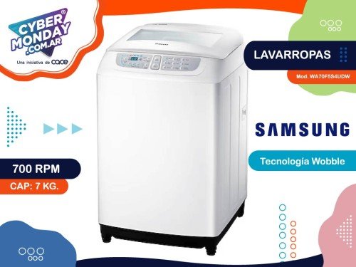 Lavarropas Mod. WA70F5S4UDW, 7kg, 700 RPM, Blanco c/ superior, Samsung