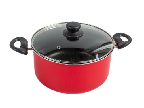 Set Batería Teflón 4 Piezas Rojo Aluminio Cocina Wok Olla Completo