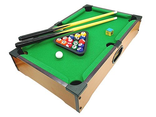 Mini Pool De Mesa Con Base De Madera Familiar Juego Diversión Niños