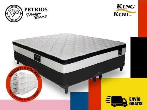 Conjunto Colchón Resortes Pocket Ness y Sommier King Koil 200x200